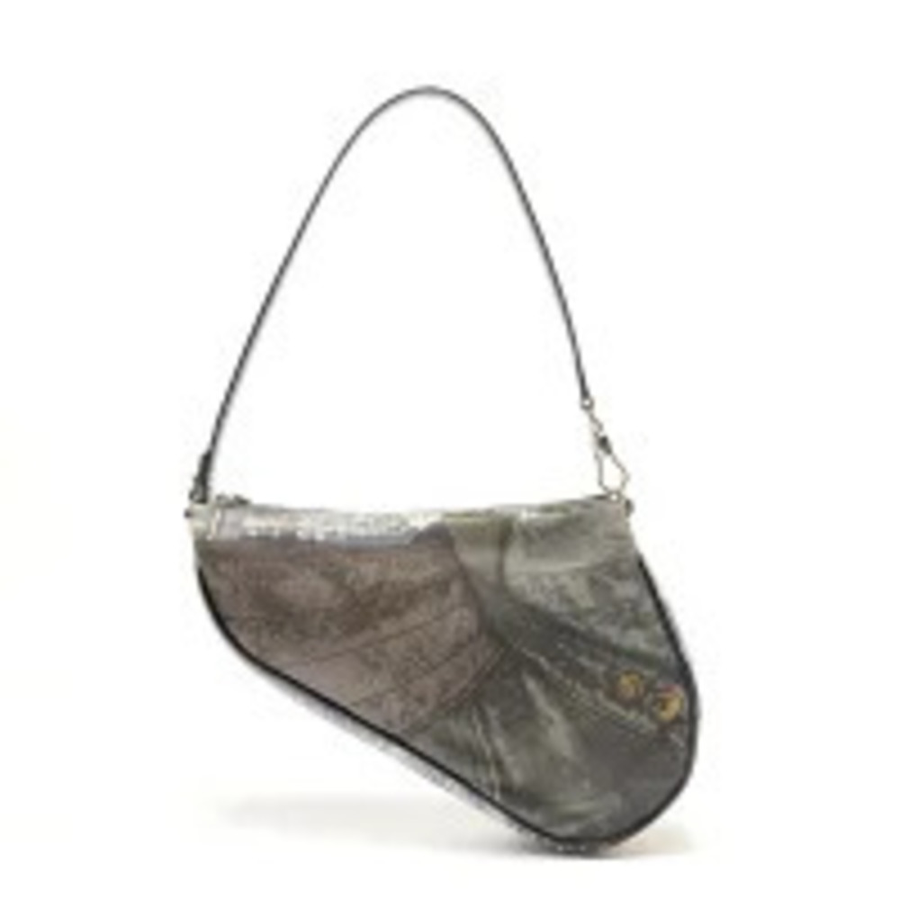 Christian Dior denim saddle bag shoulder blue